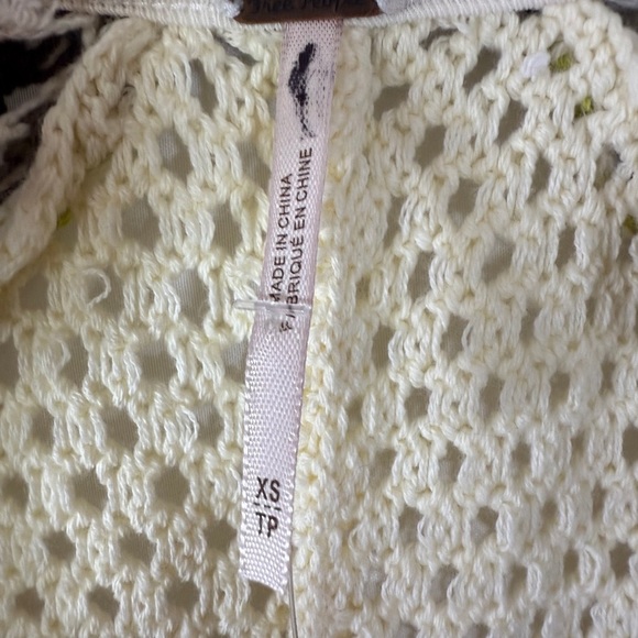 Free People Kelly Cream and Green Crochet Cover Up Maxi Top Dress NWOT SKU1103 - Picture 7 of 11